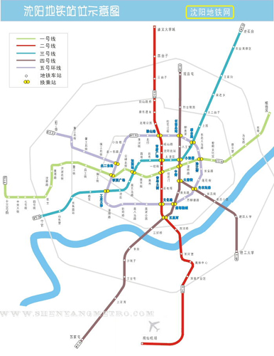 沈阳地铁5条线路规划图及介绍